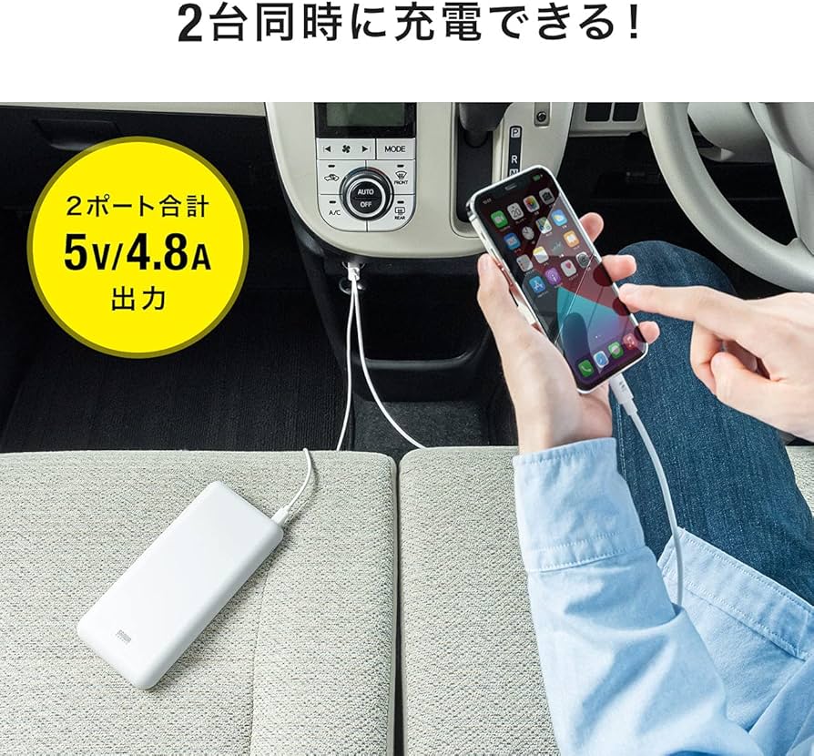 Amazon.co.jp: サンワダイレクト カーチャージャー Type-C×2ポート 30W